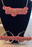 Nameplate & earrings