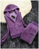 two piece velvet track suit